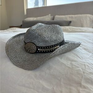 Peter Grimm Silver Women's Cowboy Hat with Studded Band